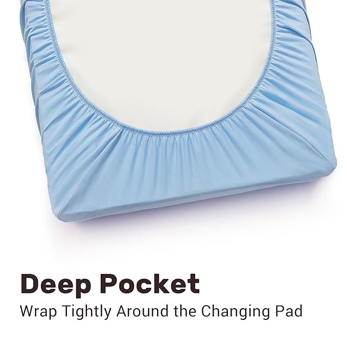 Pack of 2 Changing Pad Cover, 100% Cotton Breathable Changing Table Cover, Ultra Soft Diaper Changing Pad Covers Sheets for Newborns Infant Babies Girls Boys (Blue and Planets)