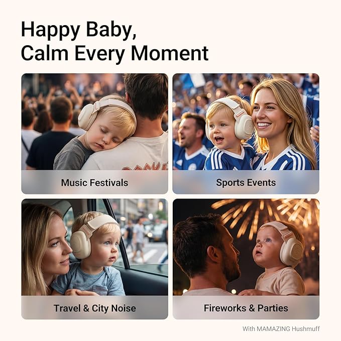 MAMAZING Baby Ear Muff for Newborns & Toddlers 3-48 Months, 25dB Noise Cancelling Headphones for Airplane, Party and Firework