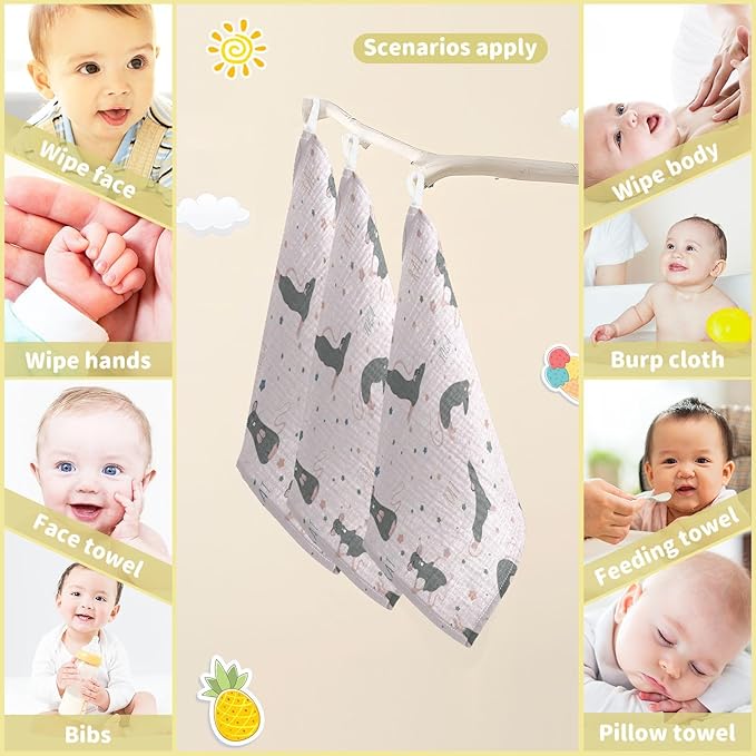 vvfelixl Rat Yoga Poses Baby Burp Cloths Baby Muslin Washcloths for Boys Girls Cotton Baby Face Towel for Newborn Infants Soft and Absorbent 11.8 X 11.8 in, 5 Pack