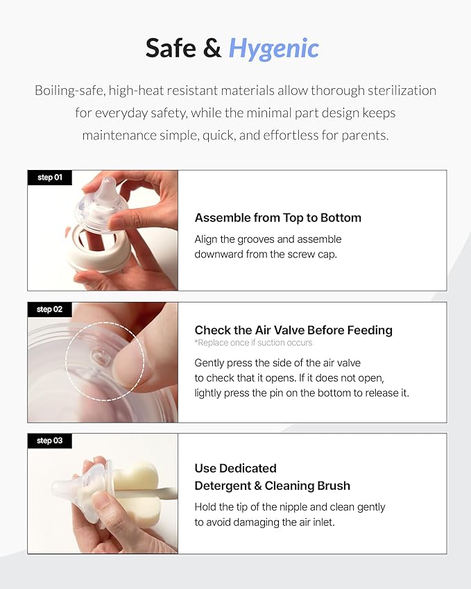 Moyuum Real-Fit Silicone Nipple for 3rd Gen Bottles, Made in Korea - Perfect for Newborn, Anti-Colic Feed, Easy to Latch, from Breast to Bottle | Support Stage 0, Extra Slow Flow, 0m+ (2 Pack)
