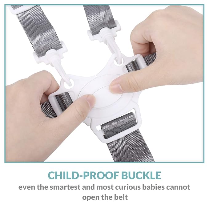 High Chair Straps, Replacement 5-Point Harness for Stroller, High Chair, Pram, Buggy – Adjustable Safety Belt for Kids, Comfortable, Durable, Easy Installation