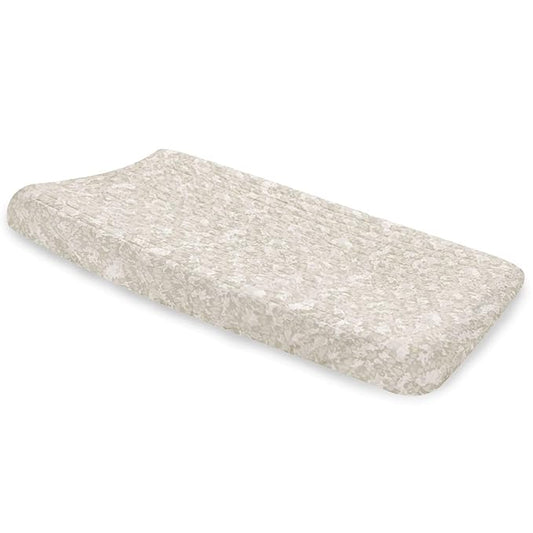 Crane Baby Changing Pad Cover, 100% Cotton Sateen Exterior Fitted Changing Pad Covers, Diaper Change Table Sheets, Soft and Breathable, Machine Washable Neutral Nursery Decor, Neutral Batik, 16" x 32"