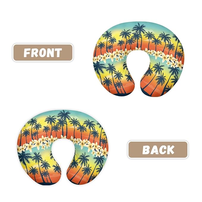 Forchrinse Hawaiian Palm Tree Plumeria Rainbow Sky Nursing Pillow Cover Breastfeeding Pillow Slipcover Soft Stretch Pillow Cover for Breastfeeding