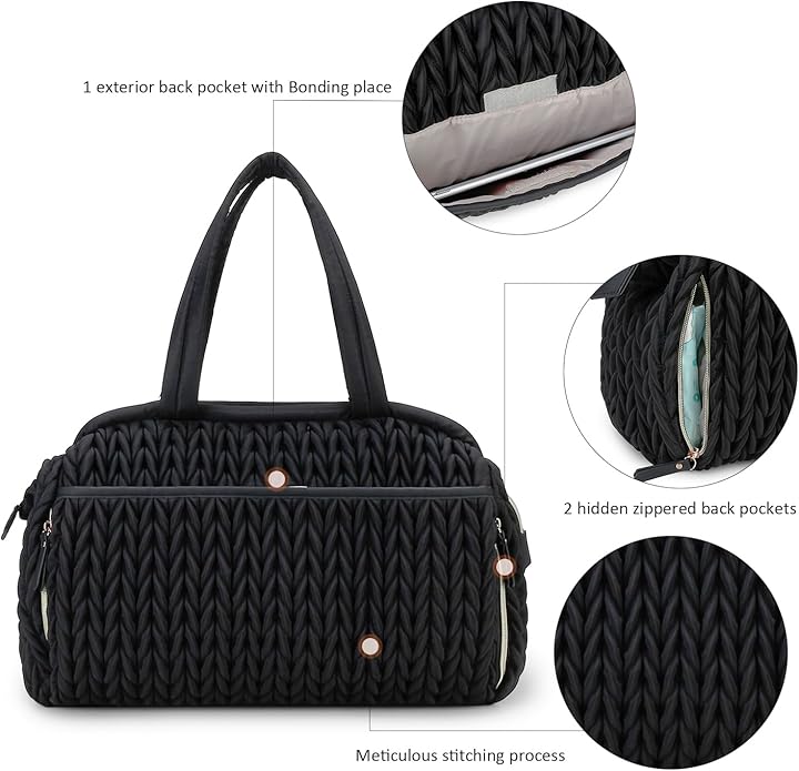 Diaper Quiltde Tote Large Mommy Maternity Bag Stroller Bag Upgrade Multi-Function with Adjustable Shoulder Strap