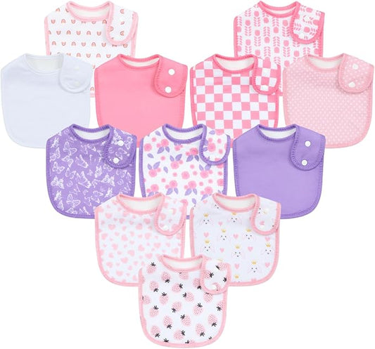Baby Bibs Soft and Absorbent Organic Cotton Bandana Drool Bibs Set for Boys Girls Newborn 0-36 Months