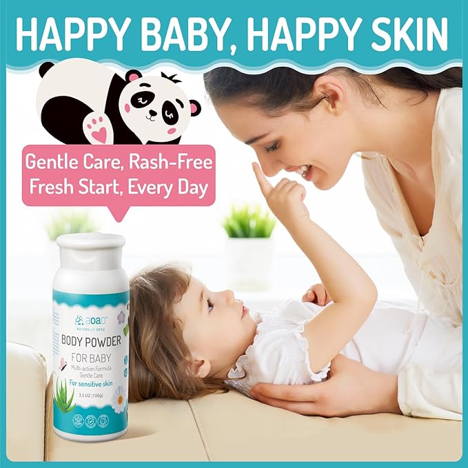 Baby Body Powder | Cornstarch + Lavender Pollen Formula, Gentle Care & Rash Prevention, Talc-Free, Soothing & Moisture-Absorbing, Newborn Essential, Suitable for Sensitive Skin, 100g/3.5oz (2pack)