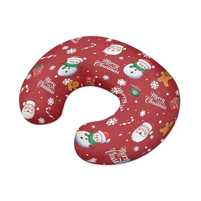 Nursing Pillow Cover Christmas Snowman Stretchy Removable Cover for Breastfeeding Pillows Elephant Soft Comfortable Slipcover Snug Fits On Infant Nursing Pillow