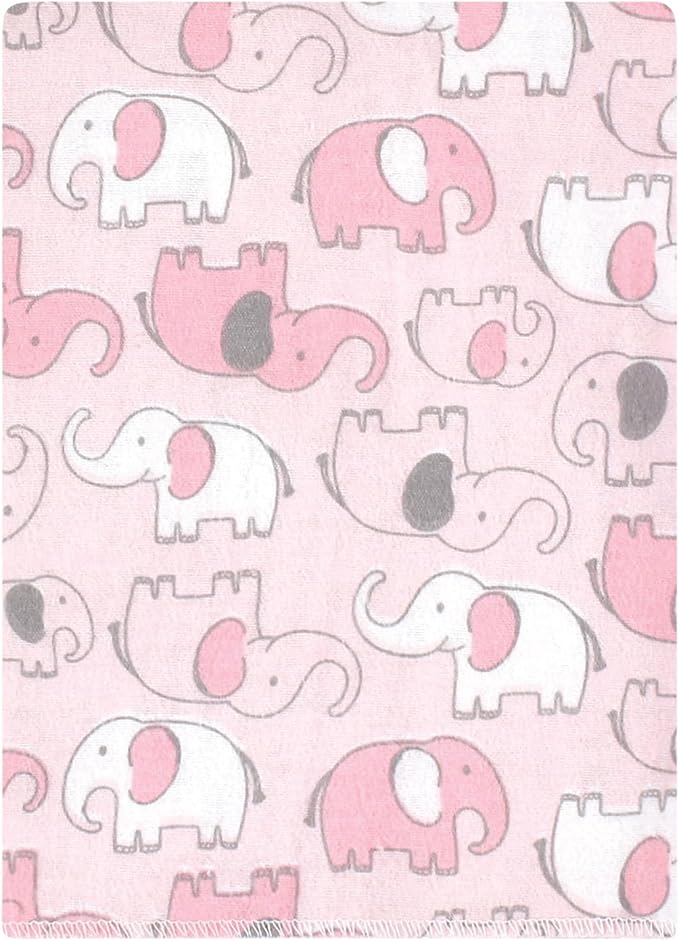 Hudson Baby Unisex Baby Cotton Flannel Burp Cloths Bundle, Girl New Elephant, One Size