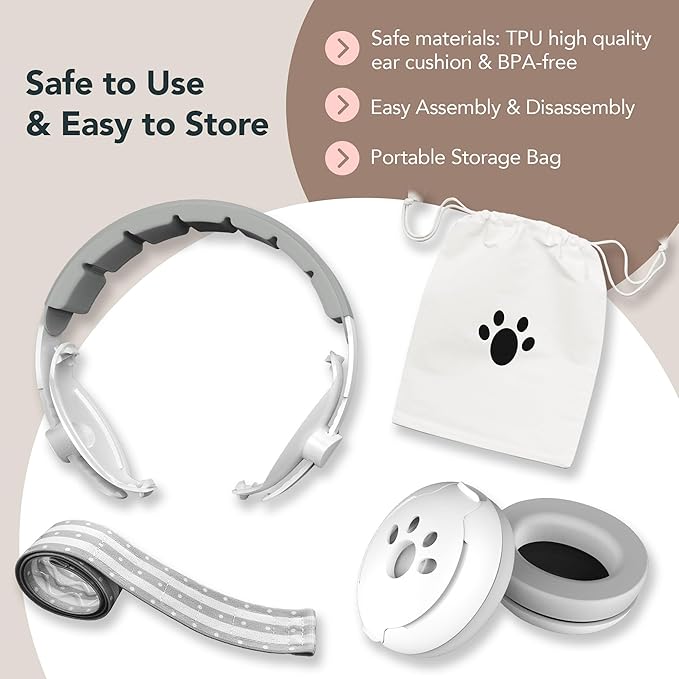 Moonybaby 2-in-1 Baby Ear Protection, Comfortable Headphones, Noise Cancelling, Adjustable Baby Headphones with Stretchy Band
