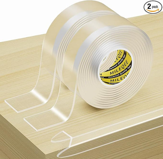 2Pack Clear Edge Protector Strip, 0.8in x 6.56FT(13.12FT Total), Sharp Edge Wrap Cover Tape, Self Adhesive Protective Corner Bumper Guards for Cabinet Door Desk Glass Table Furniture, Countertop