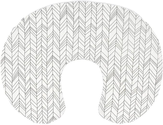 2 Pack Nursing Pillow Cover Slipcover for Breastfeeding Pillows, Soft and Comfortable Safely Fits On Standard Infant Nursing Pillows, Black
