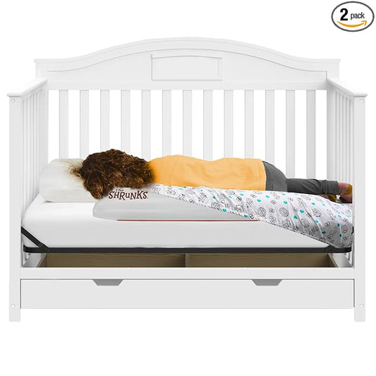 The Shrunks Convertible Inflatable Crib Bed Rail Bumper for Toddlers, Toddler Beds, Twin, Full, Queen, King Size Beds | Portable Bed Rail for Travel or Home | Bed Guard Rail for Kids | 2 Mini Rails