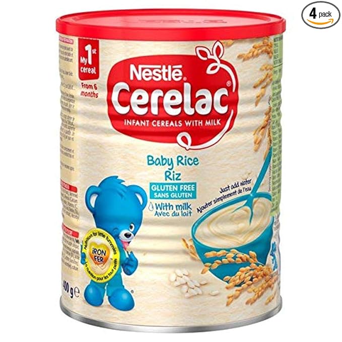 Nestle Cerelac, Rice with Milk, 14.11-Ounce Can (400 Grams), (Pack of 4)