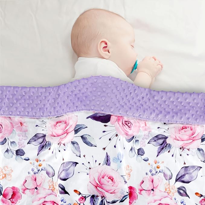 Infant Blanket and Nursing Pillow Cover for Baby Girls, Stylish Floral Patterns Ultra Soft and Comfortable Fabric