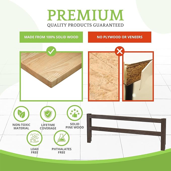 CC KITS Safety Guard Rail for Baby, Kids, and Children - Solid Wood Safety Bed Rail for Toddlers - Easy Installation - Premium Protection for Bunk, Twin, Full, Queen and King Size Beds - (River Rock)