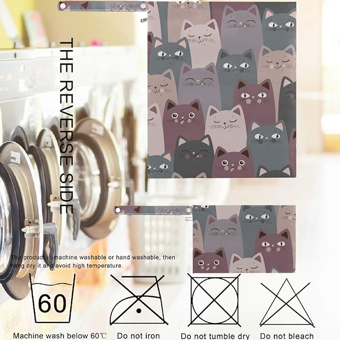 visesunny Funny Grey Cat 2Pcs Wet Bag with Zippered Pockets Washable Reusable Roomy for Travel,Beach,Pool,Daycare,Stroller,Diapers,Dirty Gym Clothes, Wet Swimsuits, Toiletries