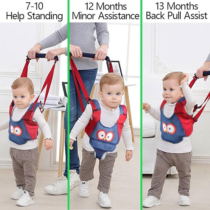 Baby Walking Harness, Handheld Kids Walker Helper, New Upgrade Breathable and Adjustable Toddler Infant Walker Harness Assistant Belt with Instructions for 7-24 Month (Yellow)