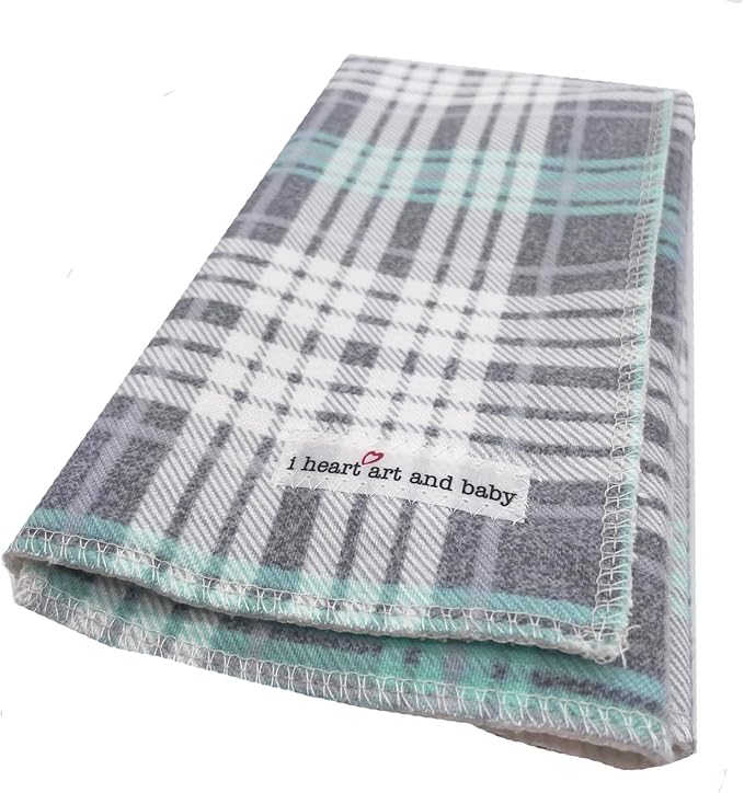 Infant Burping Cloth, Burp Cloths for Baby Boy or Girl, Soft and Absorbent - Cotton Reusable Spit Up Rags, XLarge, 1 Count (Plaid)