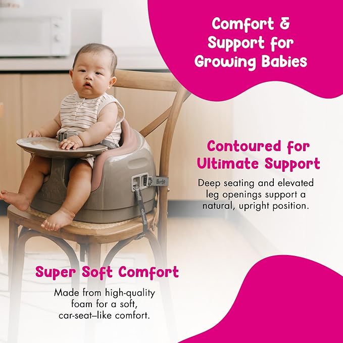 Bumbo 2 Pack 3-in-1 Multi-Seat for 6 to 36 Months, Travel Baby Feeding & Play Floor Seat, All-in-One Portable Booster with Tray & Toddler High Chair, Breige/Sonoran Rose (2 Pack)