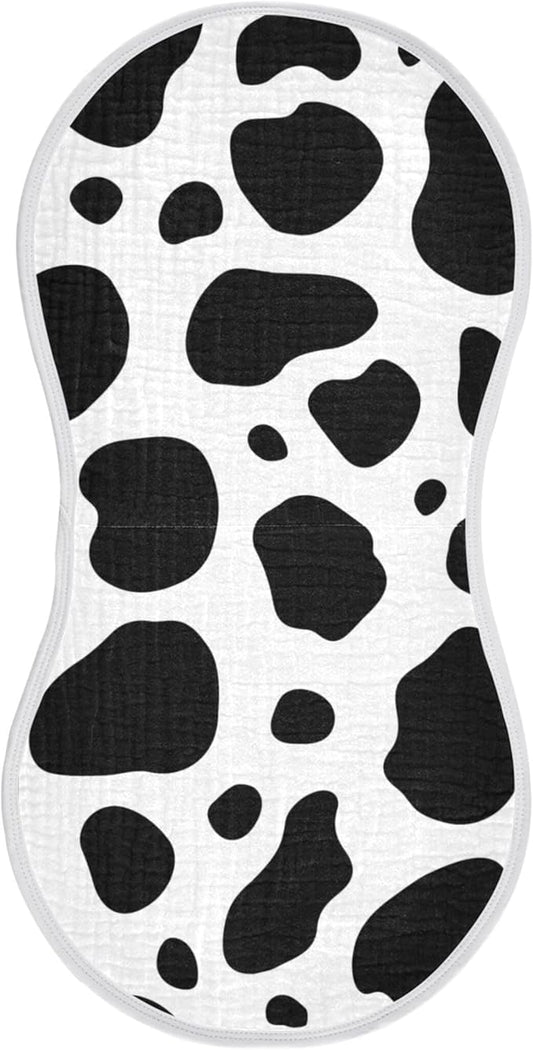 Cow Print Burp Cloths Baby Boys Girls Absorbent Soft Cotton Burping Cloths Rags, 1 Pack