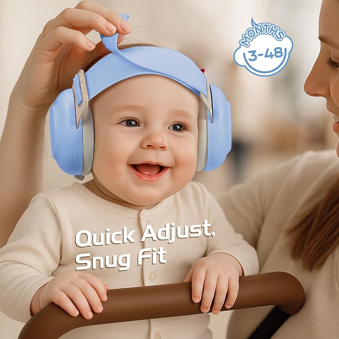 EZARC Baby Ear Muffs for Noise Protection – 25dB Noise Cancelling Headphones for Newborns, Infants & Toddlers (3–48 Months)