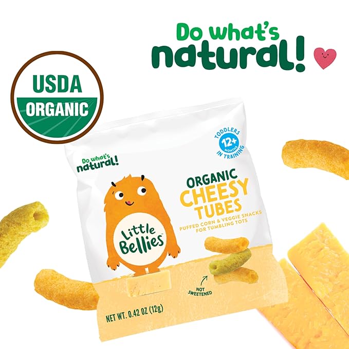 Little Bellies Organic Cheesy Tubes, 0.42 Ounce Bag (Pack of 7)