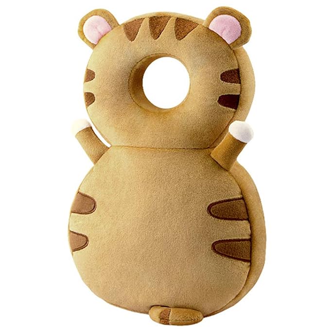 Baby Walker Head Protector Toddler Adjustable Baby Head Protection Backpack Wear Safety Pad (Tiger)