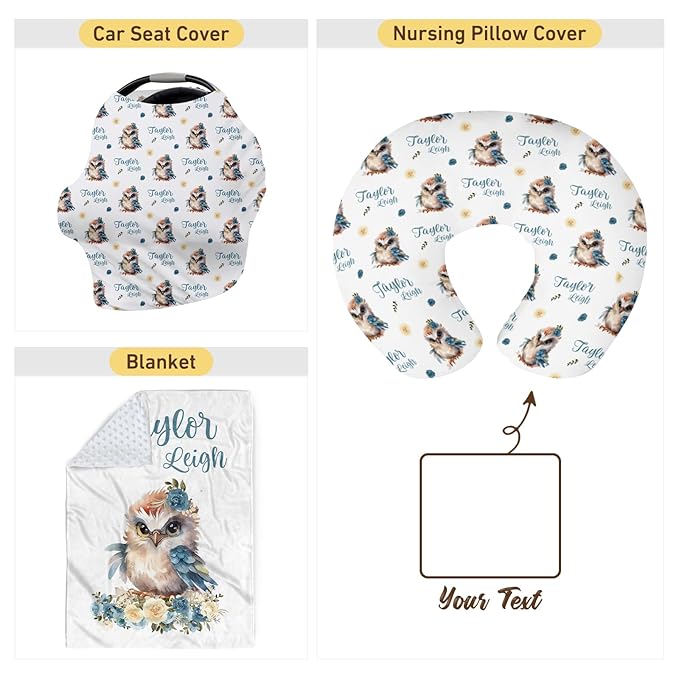 Dyoart Custom Baby Nursing Pillow Cover for Nursing, Birds Theme Removable Nursing Covers for Breastfeeding Pillows, Ultra Soft Comfortable Slipcover for Newborn Baby Boys and Girls