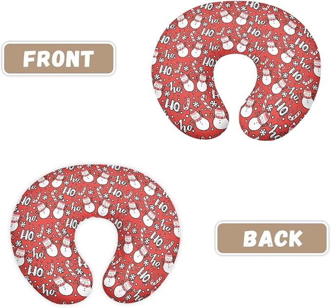 Christmas Candy Snowman Nursing Pillow Cover for U-Shaped Breastfeeding Pillow Nursing Pillow Hidden Zipper Design Soft and Skin-Friendly