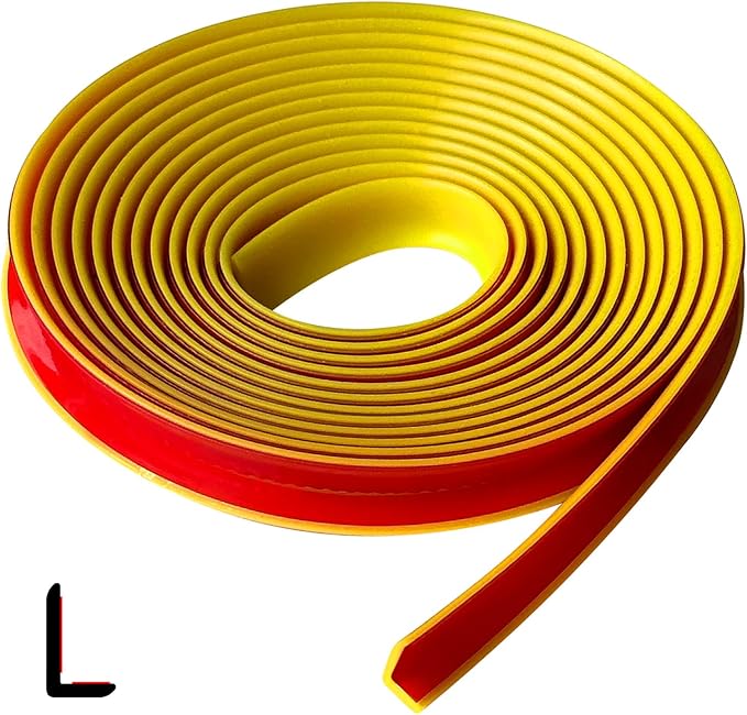 Rubber Edge Trim, Self Adhesive L Shaped Edge Trim, Small Size Peel and Stick Edge Trim for Tile, Wall and Furniture Edges, Yellow Color, 10Ft