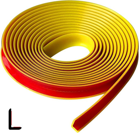 Rubber Edge Trim, Self Adhesive L Shaped Edge Trim, Small Size Peel and Stick Edge Trim for Tile, Wall and Furniture Edges, Yellow Color, 10Ft