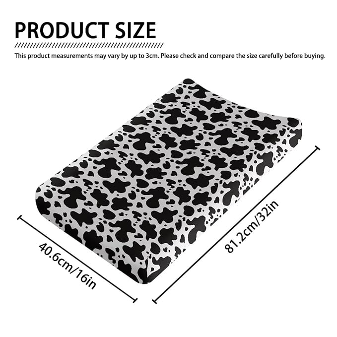 Cow Print Baby Changing Pad Cover Soft Diaper Changing Pad Cover Breathable Diaper Changing Pad Cover 32''*16'' Changing Pads Nursery Decor