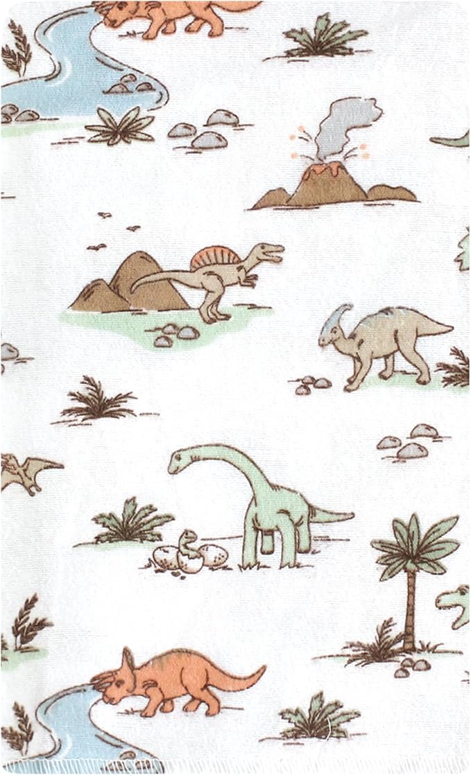 Luvable Friends Hudson Baby Flannel Burp Cloths 10pk, Dino Exploration