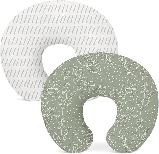 Nursing Pillow Covers 2 Pack, Breastfeeding Pillow Slipcovers Soft and Stretchy, Nursing Covers for Baby Girls Boys Newborn