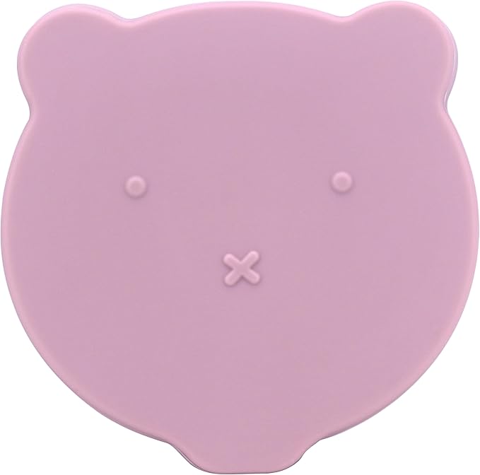 Silicone Snack & Fruits Container – Leakproof Durable and BPA-Free | for Daycare, Preschool, School, and Family Outings – Bear design 130 ML/4.4 OZ (Brownish Pink)
