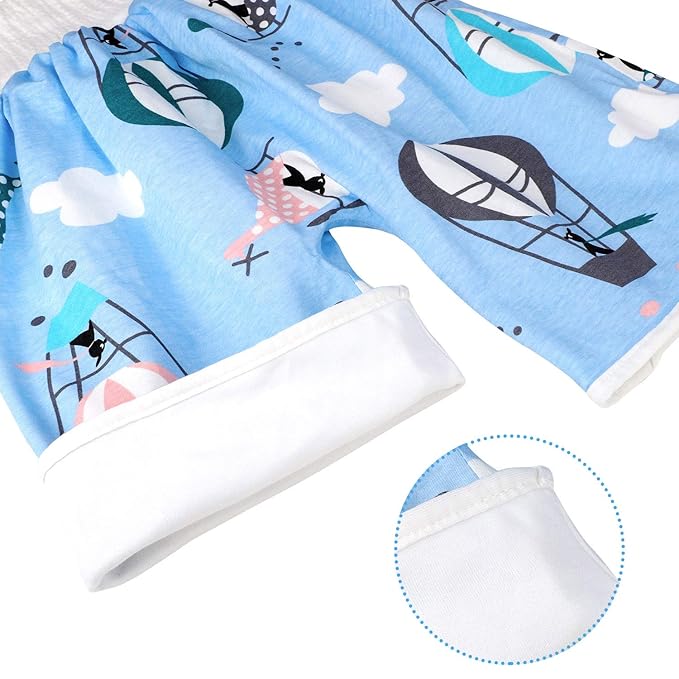 2 Packs Waterproof Diaper Pants Potty Training Cloth Diaper Pants for Baby Boy and Girl Night Time