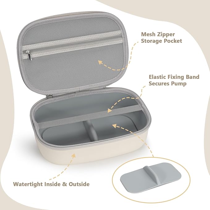 Breast Pump Carrying Case for Momcozy & Willow,Wearable Breast Pump Bag for eufy Security/Paruu/OTEEIDA/Nuliie/Medela and More Hands Free Breast Pump Travel Pumping Bag with Waterproof Removable Tray