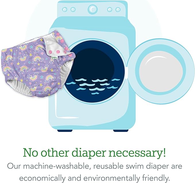 i play. by green sprouts baby-girls Ruffle Snap Reusable Absorbent Swimsuit Diaper