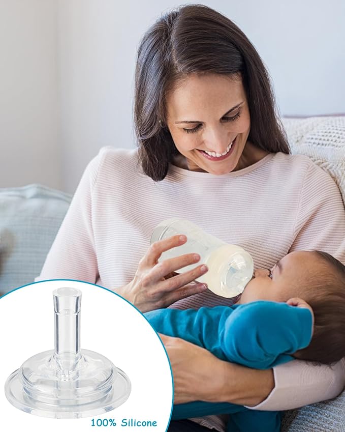 Straw Cup Nipples for Mam Baby Bottles, Soft 100% Silicone Sippy Straw Nipples, 8m+, Variable Flow, 3 Count