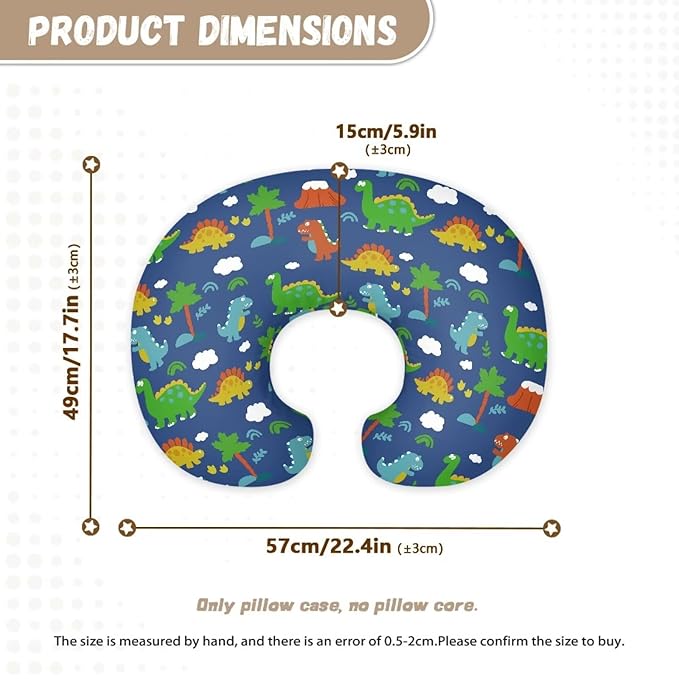 Nursing Pillow Cover Dinosaurs Breast Feeding Pillows for Babies Boys & Girls Soft Breathable Nursing Pillow Case U Shaped Nursing Pillow Slipcovers for Breastfeeding Mom