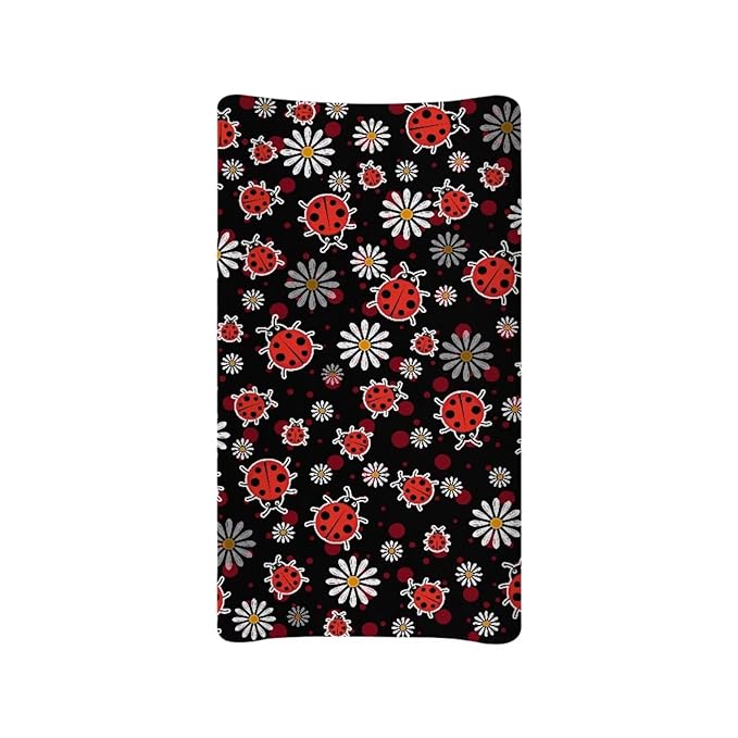 Ladybug Baby Changing Pad Cover Girls Boys Baby Nursery Diaper Changing Pad Sheets Soft Comfy Cradle Mattress 18 X 36 Sheets Gift for Friends