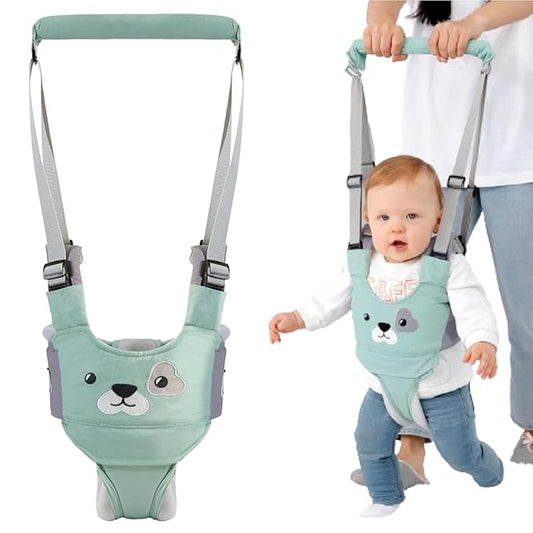 Baby Walking Harness, Handheld Kids Walker Helper, New Upgrade Breathable and Adjustable Toddler Infant Walker Harness Assistant Belt with Instructions for 7-24 Month (Green)