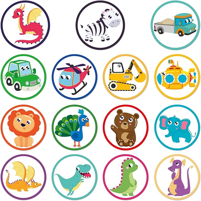 30pcs Potty Training Stickers, 15 Patterns Animal Color Potty You Pee on Toilet Reveal Sticker, Reusable Changing Potty Training Seat Chart Sticker, Funny Potty Sticker for Kids Toddlers