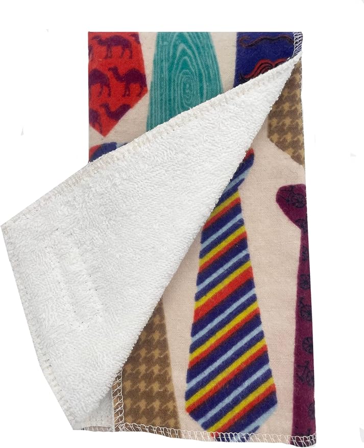 Infant Burping Cloth, Burp Cloths for Baby Boy or Girl, Soft and Absorbent - Cotton Reusable Spit Up Rags, XLarge, 1 Count (Ties)