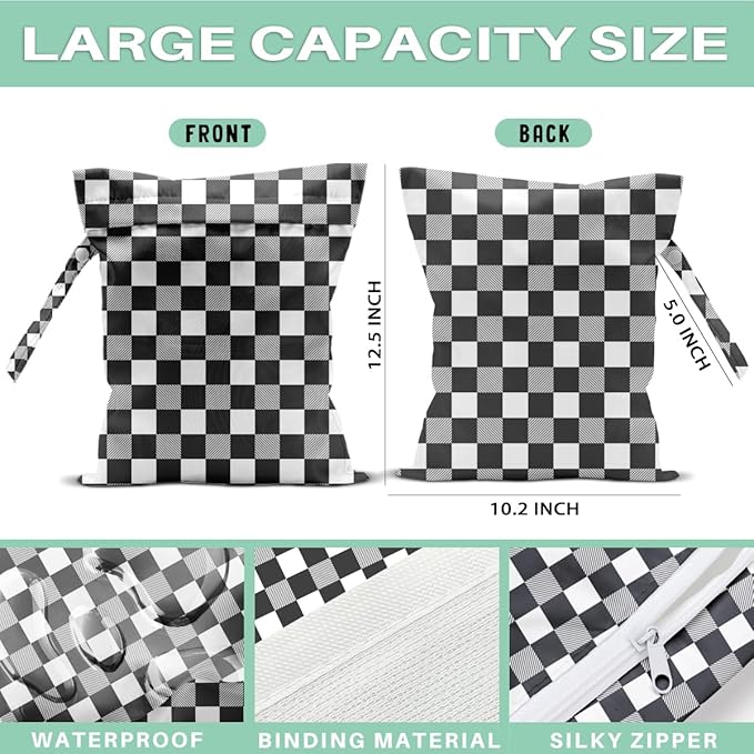 Bohemia Wet Dry Bags for Diaper Waterproof Swimsuit Washable Reusable Bag for Diapers Dirty Yoga Gym Beach Clothes Plant Gifts for Friend Women Men 12.5x10.2 Inches