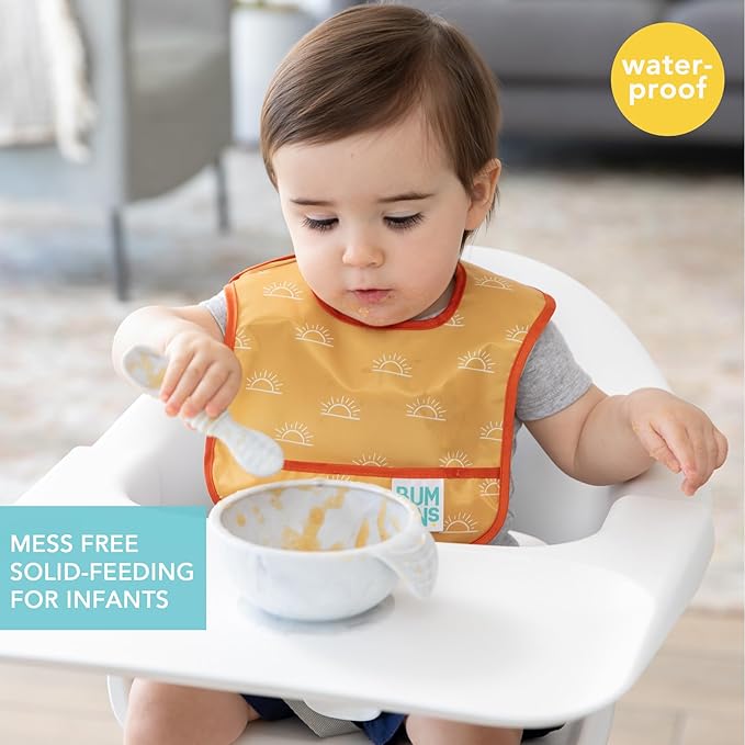 Bumkins Bibs, for Baby Girl or Boy, Infant 3-9 Months, Essential Must Have for Eating, Feeding, Baby Led Weaning Supplies, Mess Saving Waterproof Soft Fabric, Starter Bib 2-pk Desert Boho