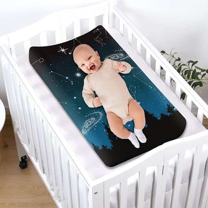 Galaxy Change Pad Covers, Reusable Baby Diaper Change Table Covers Waterproof Baby Changing Pad Cover Machine Washable