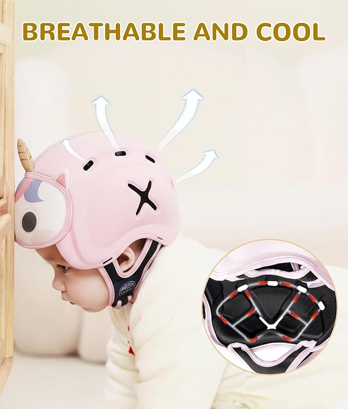 Baby Safety Helmet for Crawling Walking - Mambobaby Baby Helmet Adjustable Baby Head Protector Breathable Soft Infant Helmet Head Protection Helmets for Aged 6-24 Months, Ultra-Lightweight