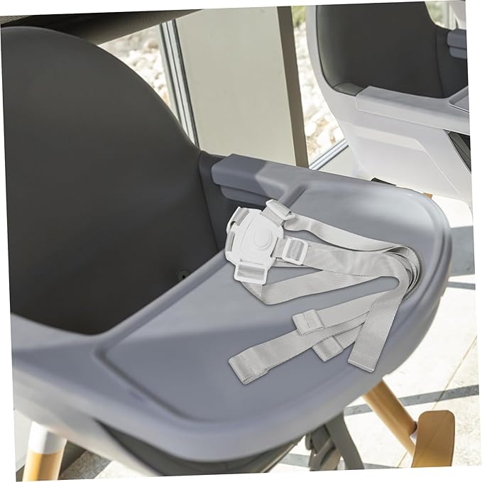 SUPVOX Adjustable Five-Point Safety Harness for High Chairs and Strollers Boy Girl Seat Straps for Boy Girl Easy to Install Comfortable Versatile Use Secure White Design for Toddlers