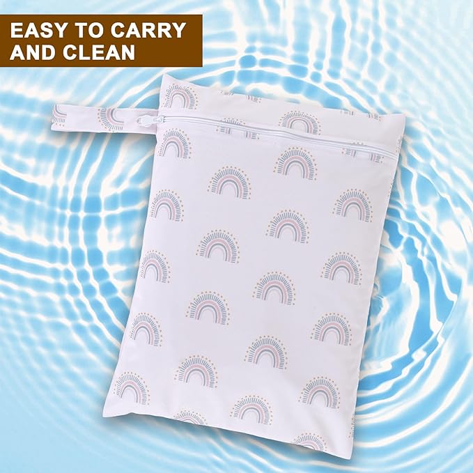3 Pcs Wet Bags Storage Bags with Zipper Closure Waterproof Wet Storage Bag Wet Dry Bag for Swimsuits Baby Diapers (Style 1)